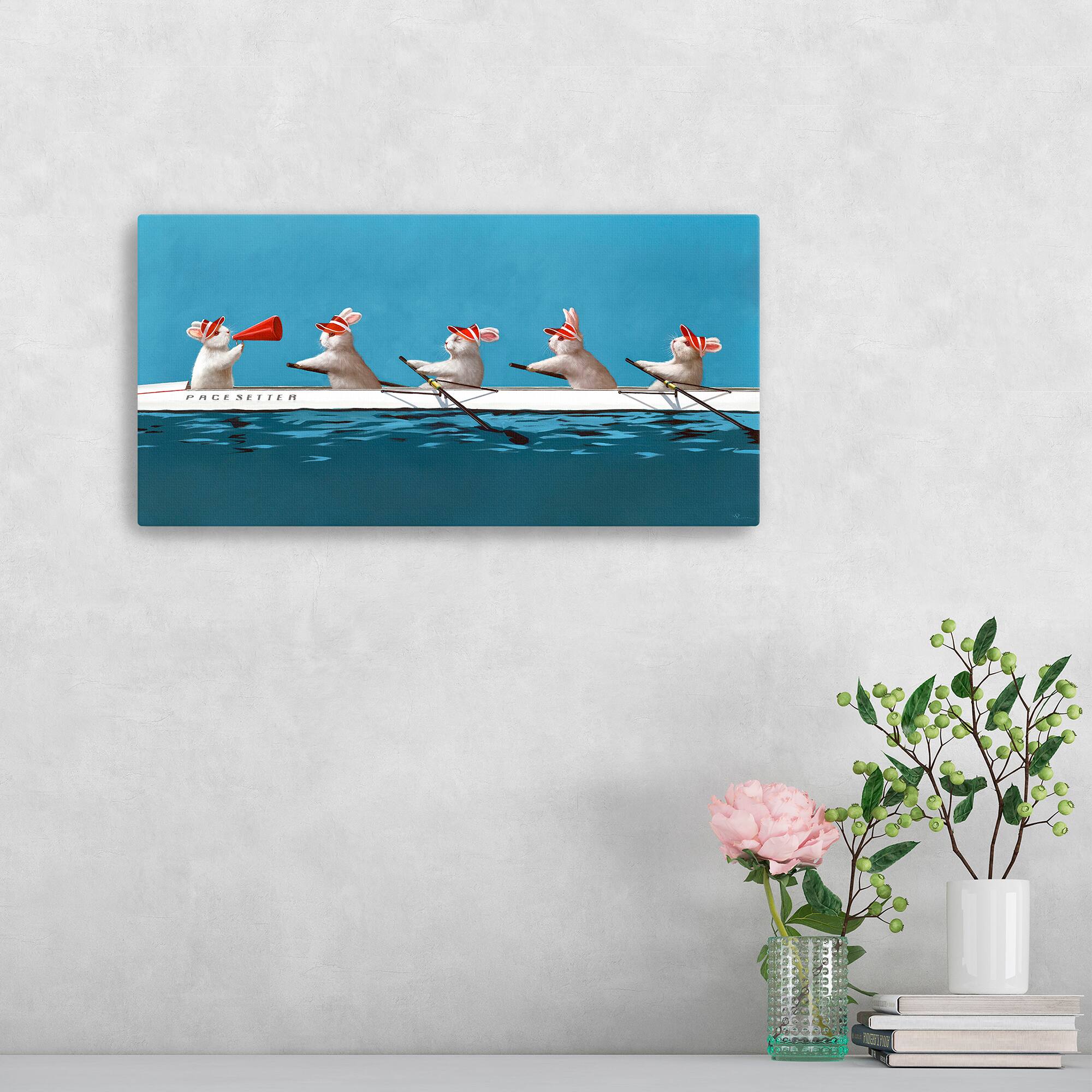 Lumaprints Bunnies in the Boat Canvas Giclée Art